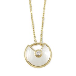 Cartier Amulet Extra Small Mother of Pearl Necklace K18 (Yellow Gold) Diamond Ladies Clear White B3047100