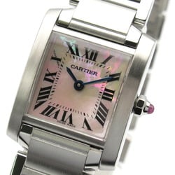 CARTIER Tank Francaise SM Watch Stainless Steel Ladies Pink Shell W51028Q3