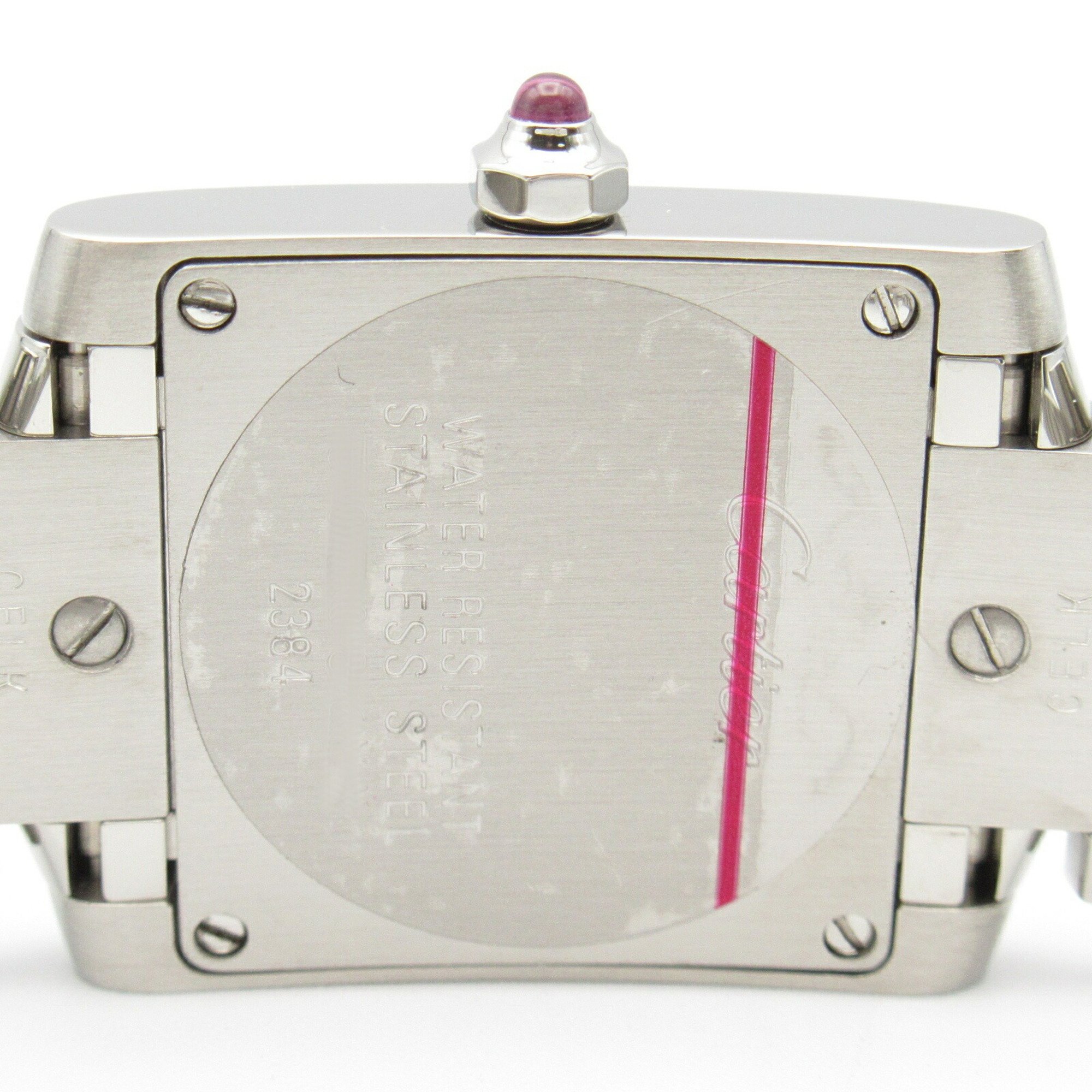 CARTIER Tank Francaise SM Watch Stainless Steel Ladies Pink Shell W51028Q3