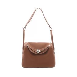 Hermes Lindy 26 Shoulder Bag, Taurillon Clemence, Women's, Brown