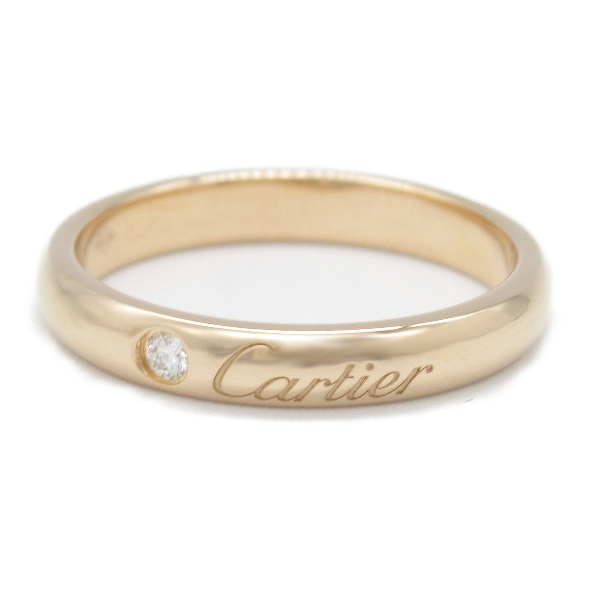 CARTIER C de Cartier Wedding Ring 1P Diamond K18PG (Pink Gold) Ladies Clear