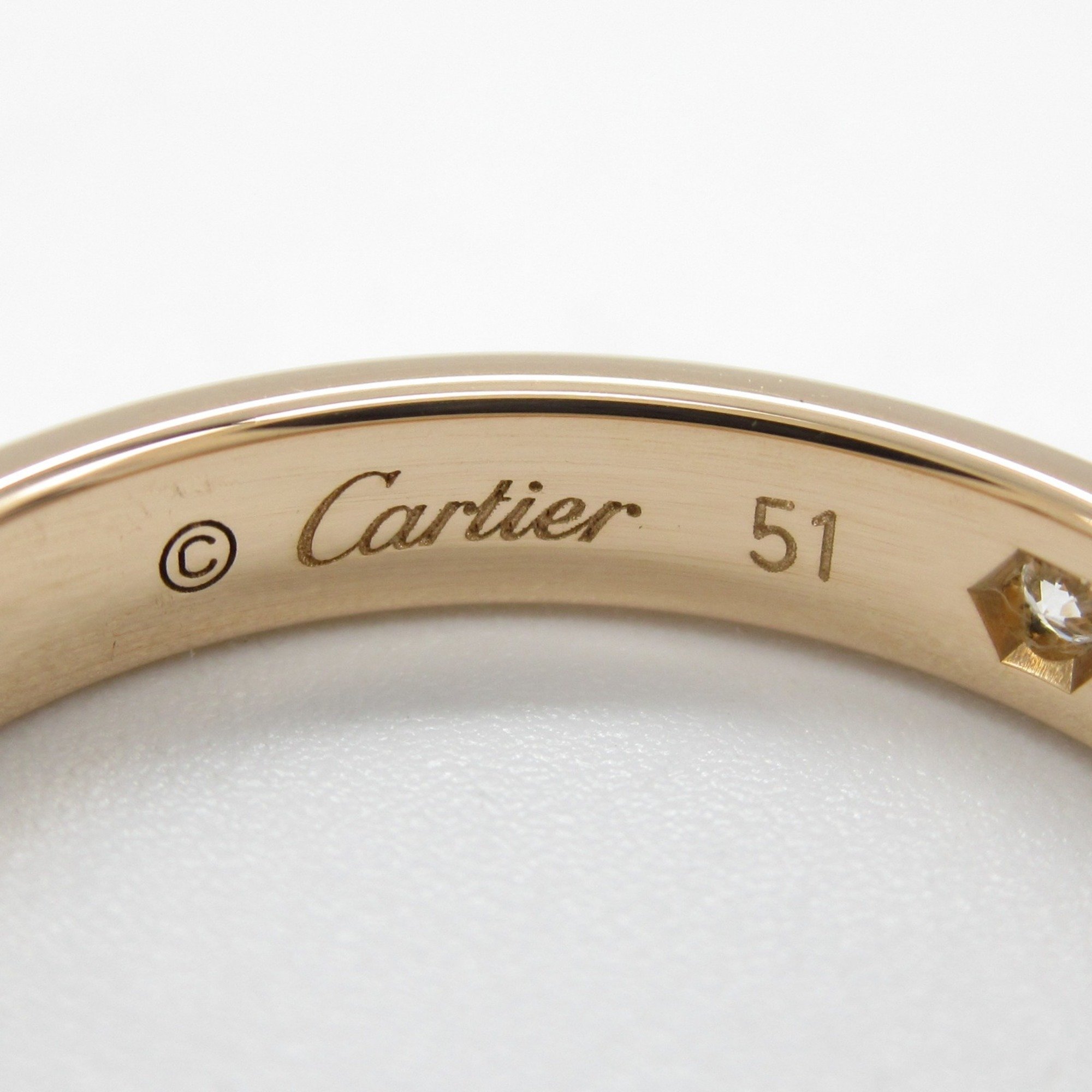 CARTIER C de Cartier Wedding Ring 1P Diamond K18PG (Pink Gold) Ladies Clear