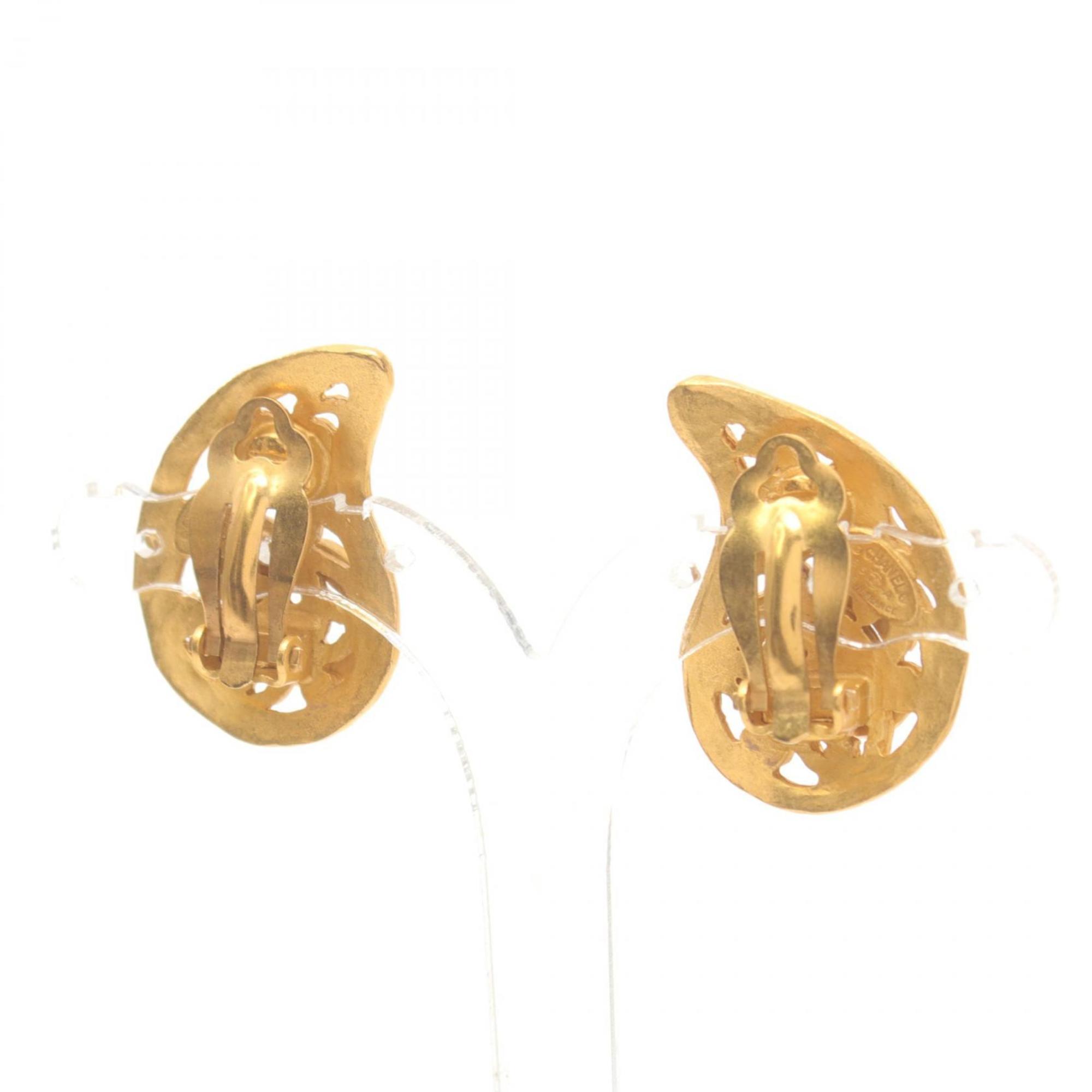 CHANEL Coco Mark Earrings GP (Gold Plated) Women's Gold 95 A