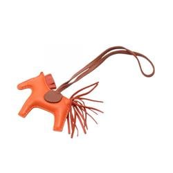 Hermes HERMES Rodeo PM Orange Carnelian Fauve Charm Anjou Milo Women's Bordeaux Brown