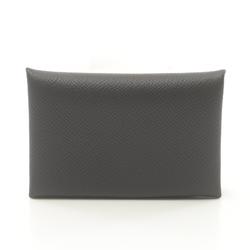 Hermes HERMES Calvi Wallet/Coin Case Wallet Epsom Leather Women's Black