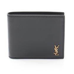 Saint Laurent Tiny Cassandra East West Wallet, Bi-fold wallet, Leather, Women's, Black, 61019302G0W1000