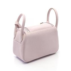 Hermes Lindy Shoulder Bag, Taurillon Clemence, Women's, Pink, Mauve Pale, W Engraved, SIL