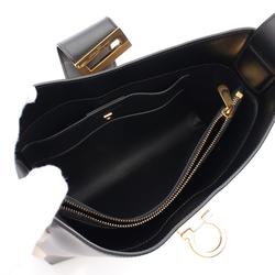 Salvatore Ferragamo Gancini Shoulder Bag Leather Women's Black AU-21 0928