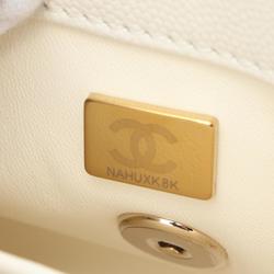 CHANEL Coco Handle XXS Handbag Bag Caviar Skin (Grained Calf) Women's White AS2215