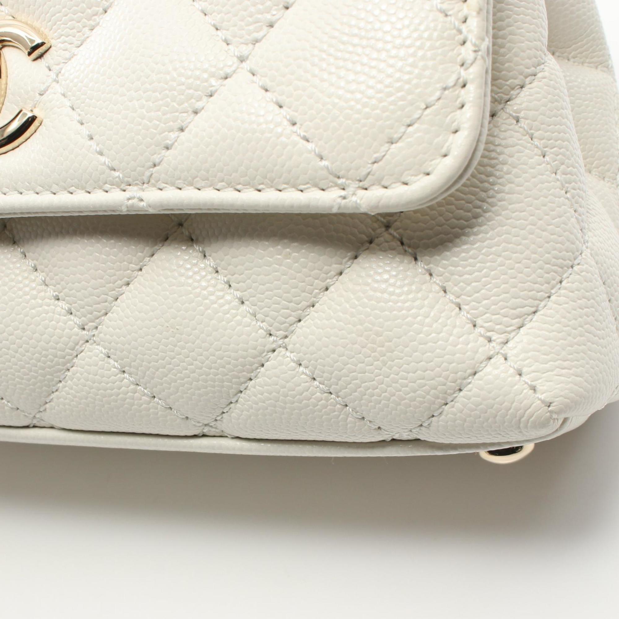 CHANEL Coco Handle XXS Handbag Bag Caviar Skin (Grained Calf) Women's White AS2215