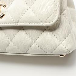 CHANEL Coco Handle XXS Handbag Bag Caviar Skin (Grained Calf) Women's White AS2215