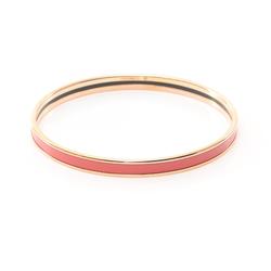 Hermes HERMES Uni Bangle GP (Gold Plated) Enamel Women's Gold Pink