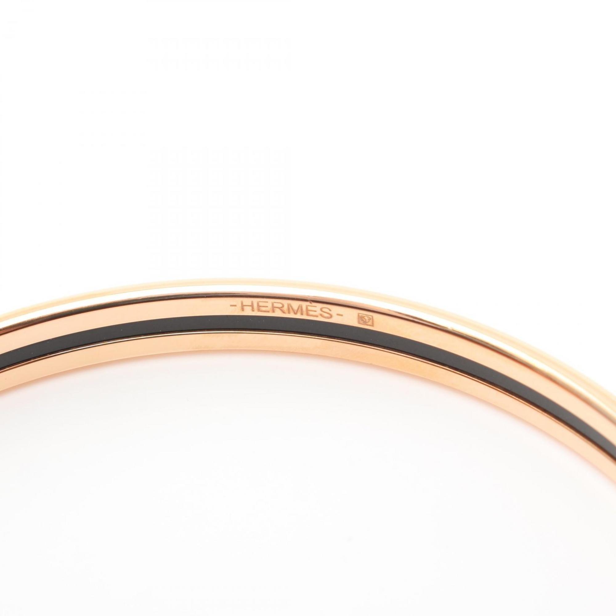 Hermes HERMES Uni Bangle GP (Gold Plated) Enamel Women's Gold Pink