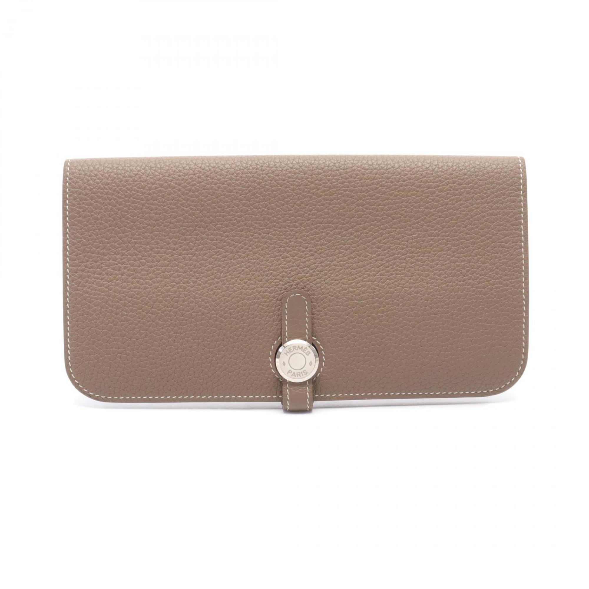 Hermes HERMES Dogon Long Bi-fold Wallet Togo Women's Brown