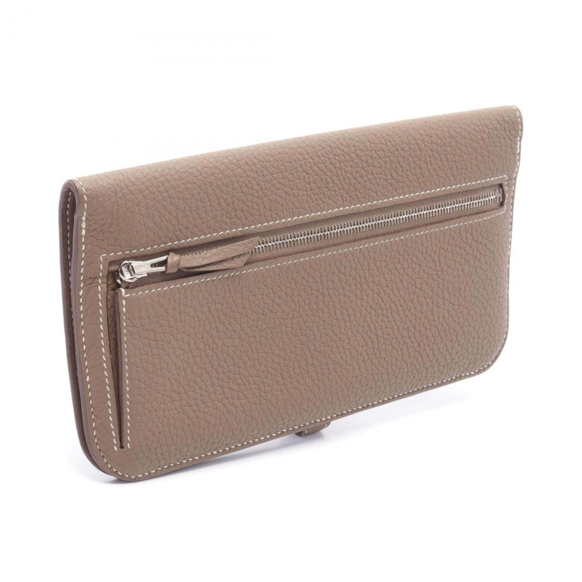 Hermes HERMES Dogon Long Bi-fold Wallet Togo Women's Brown