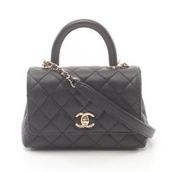 CHANEL Coco Handle XXS Handbag Bag Caviar Skin (Grained Calf) Women's Black AS2215