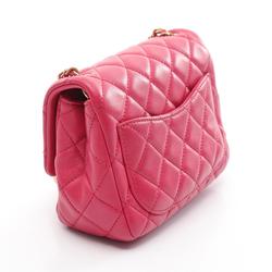 CHANEL Matelasse Shoulder Bag, Lambskin, Women's, Pink, AS1786