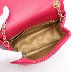 CHANEL Matelasse Shoulder Bag, Lambskin, Women's, Pink, AS1786