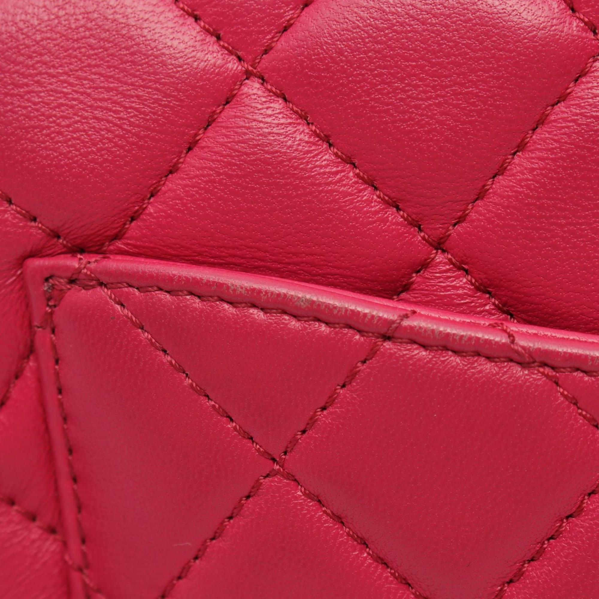 CHANEL Matelasse Shoulder Bag, Lambskin, Women's, Pink, AS1786