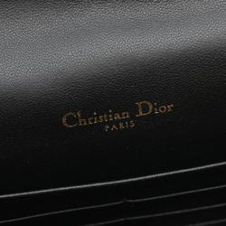 Christian Dior Cannage Shoulder Bag Leather Women's Black 509370NINJ