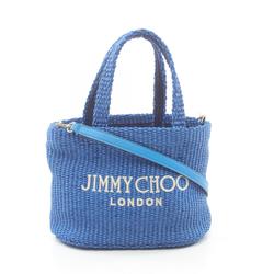 Jimmy Choo Beach Tote Handbag Bag Raffia Women's Blue