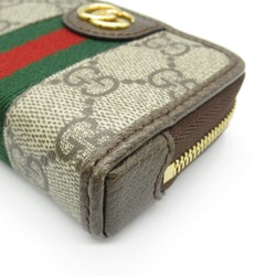 GUCCI Double G Playing Card Set Wallet/Coin Case Wallet Coated Canvas Leather Men's Women's Brown Beige 662294