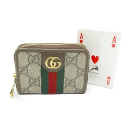 GUCCI Double G Playing Card Set Wallet/Coin Case Wallet Coated Canvas Leather Men's Women's Brown Beige 662294