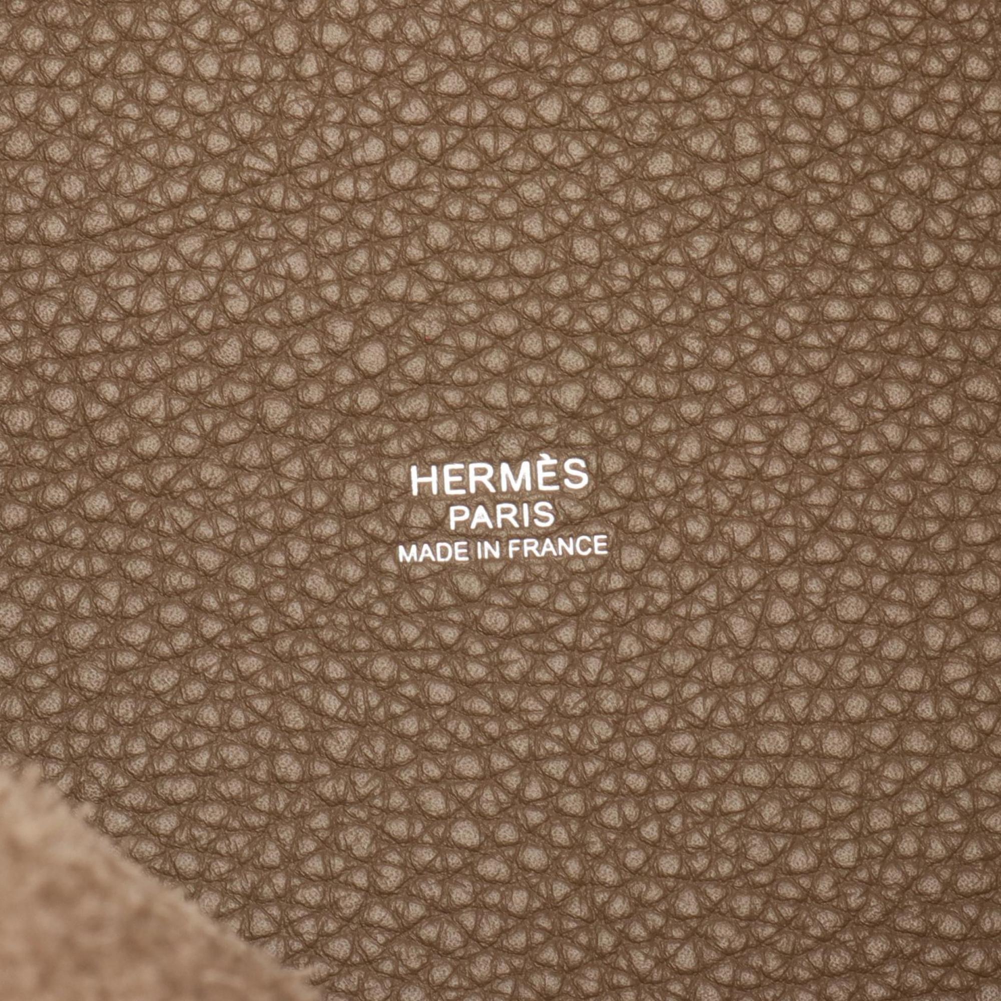 Hermes HERMES Picotin Lock MM Handbag Bag Taurillon Clemence Women's Brown 060991CK