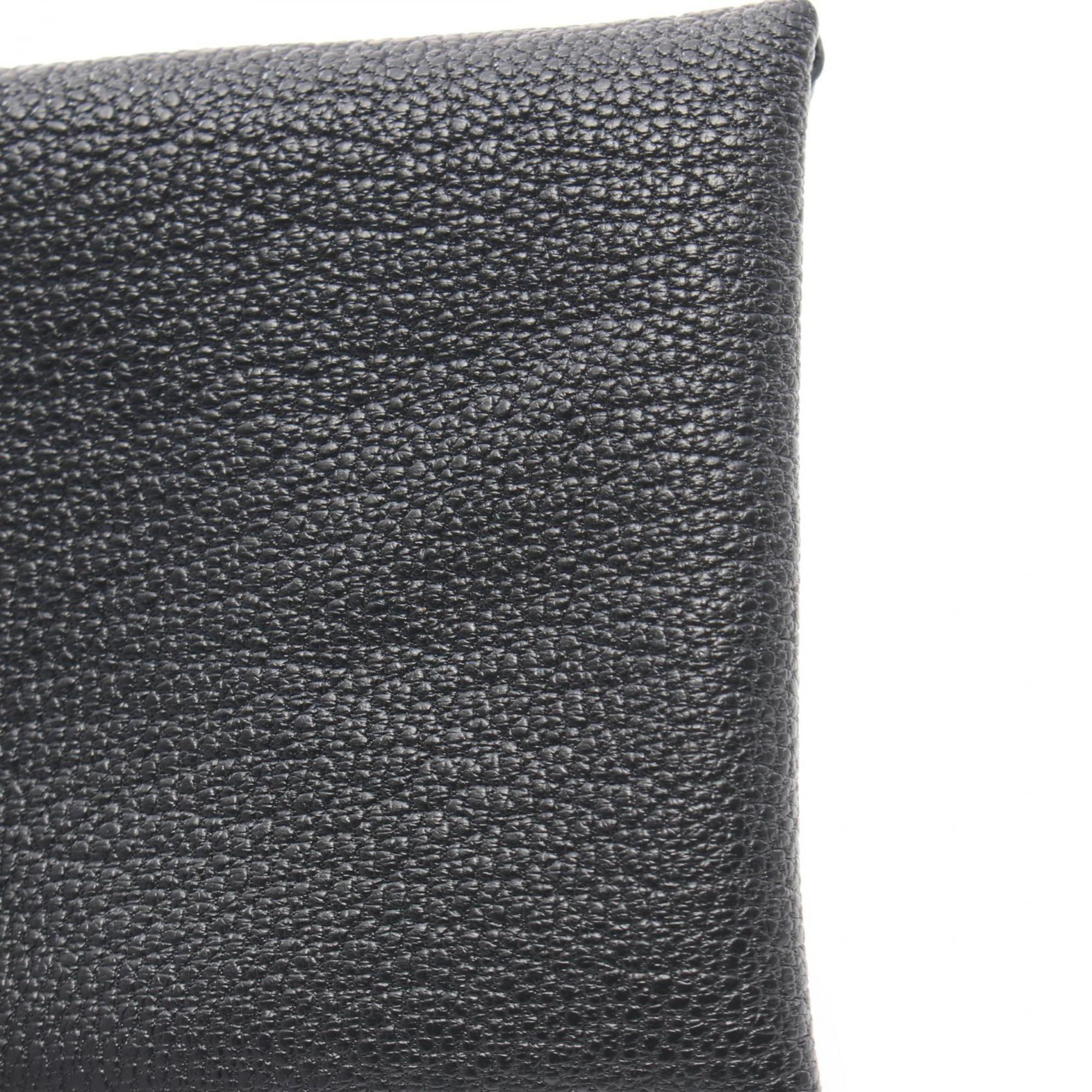 Hermes HERMES Bastia Wallet/Coin Case Wallet Chevre Women's Black