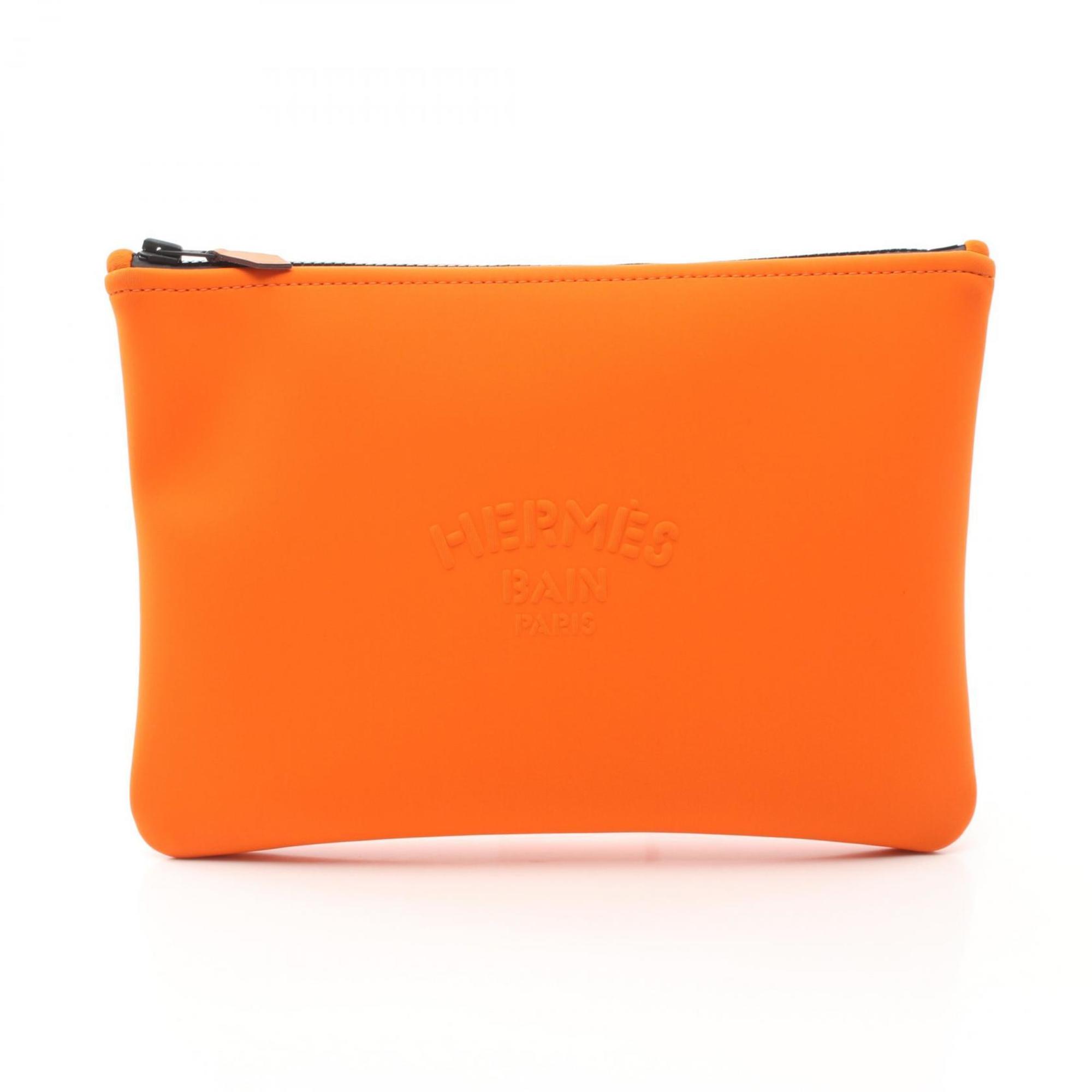 Hermes Neoban MM Second Bag Clutch Neoprene Women's Orange