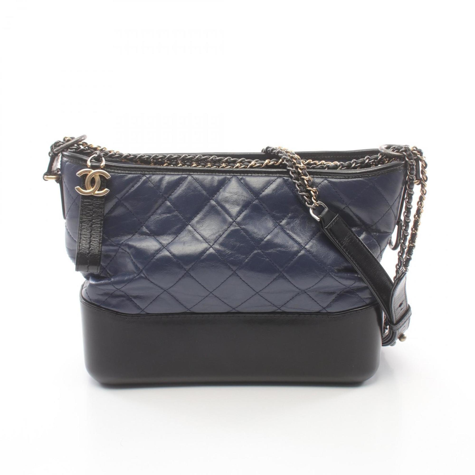 CHANEL Gabrielle de Chanel Large Hobo Shoulder Bag Leather Women's Blue Black A93824