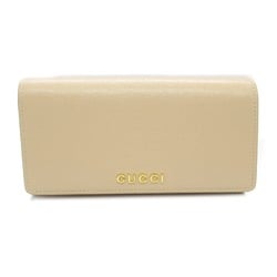 GUCCI ZIP Long Wallet Bi-fold Calfskin (Cowhide) Women's Beige Light 772638