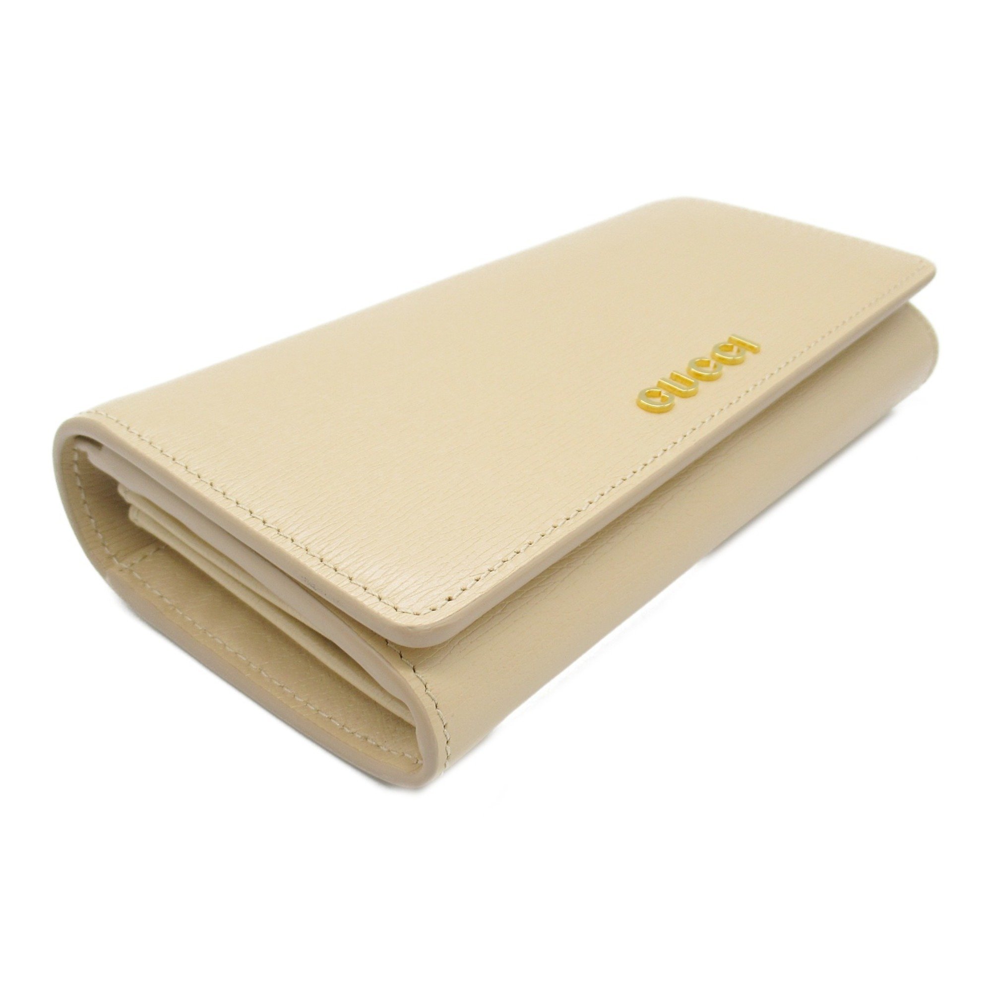 GUCCI ZIP Long Wallet Bi-fold Calfskin (Cowhide) Women's Beige Light 772638