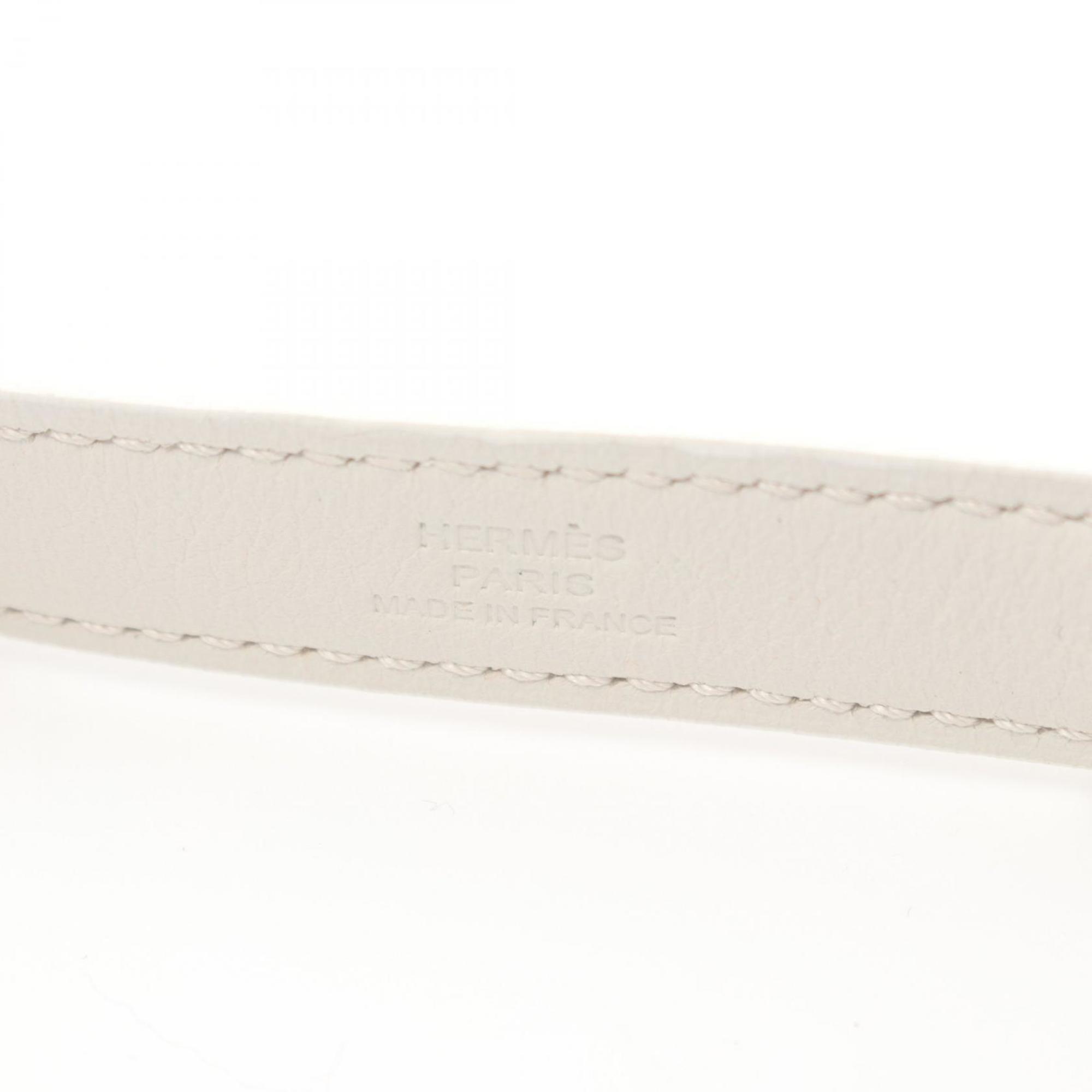 Hermes HERMES Horsebit Belt Clothing Swift Leather Women's White