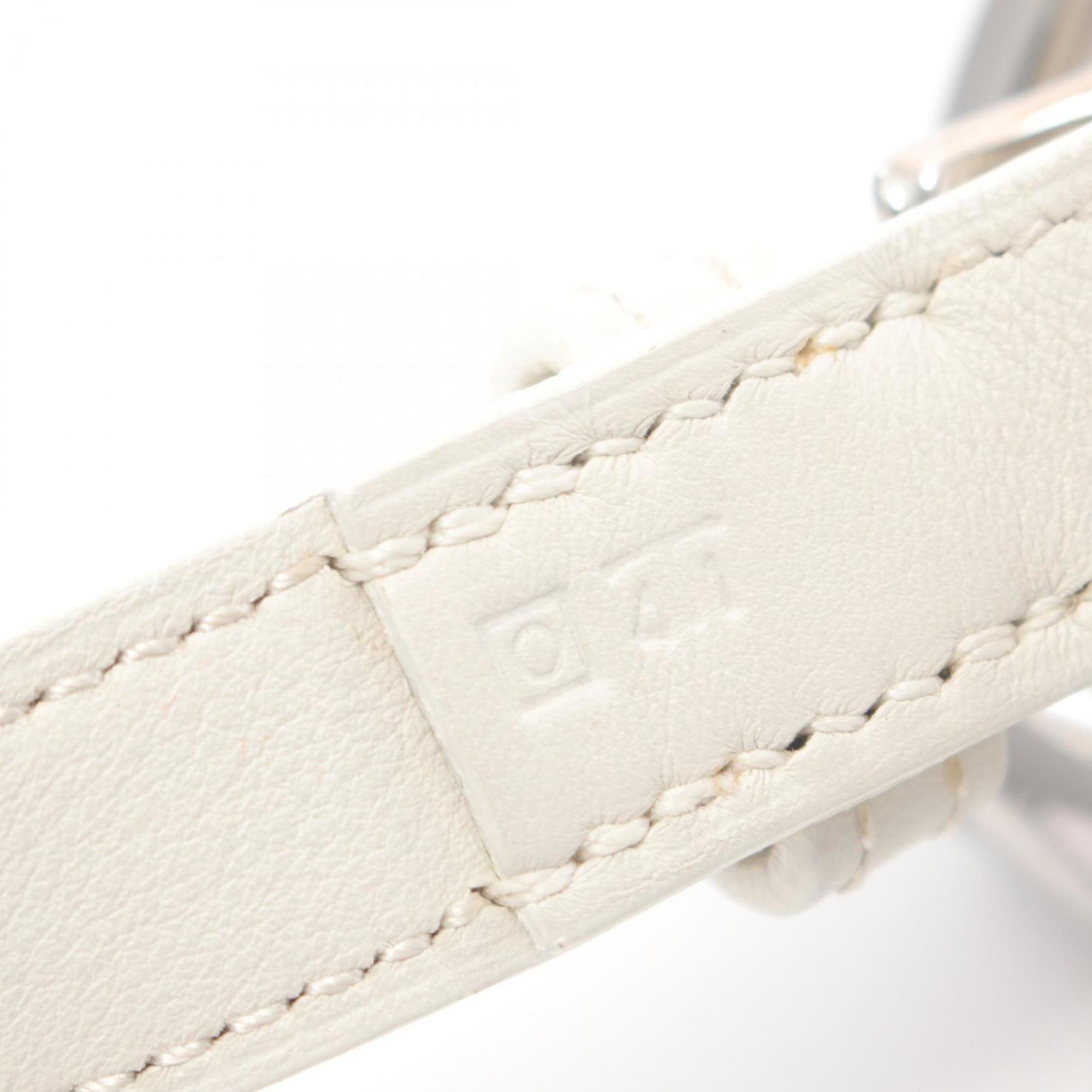 Hermes HERMES Horsebit Belt Clothing Swift Leather Women's White