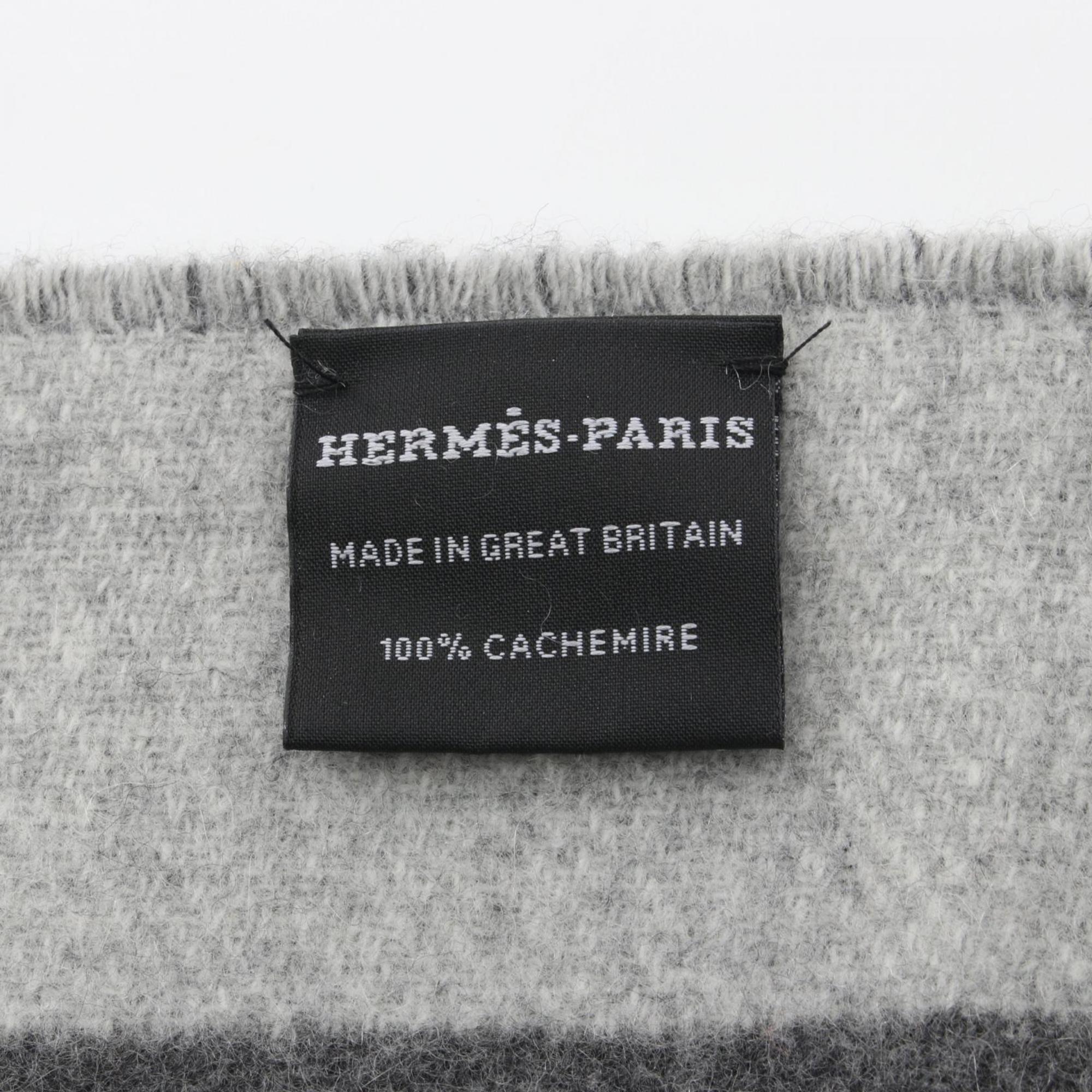 Hermes HERMES Sangle a Boucle Antogracito Gris Clair Scarf Clothing Cashmere Men's Women's Grey