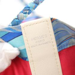 Hermes Soircool 22 Cre Shoulder Bag, Silk, Swift Leather, Women's, Blue, Multicolor