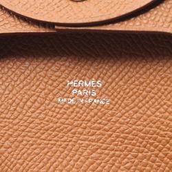 Hermes HERMES Bastia Gold Wallet/Coin Case Wallet Epsom Leather Women's Brown