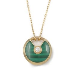 Cartier Amulet Malachite Necklace SM K18PG (Pink Gold) Diamond Ladies Clear Green