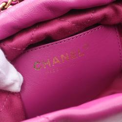 CHANEL 22 Shoulder Bag Leather Women's Pink AS3980