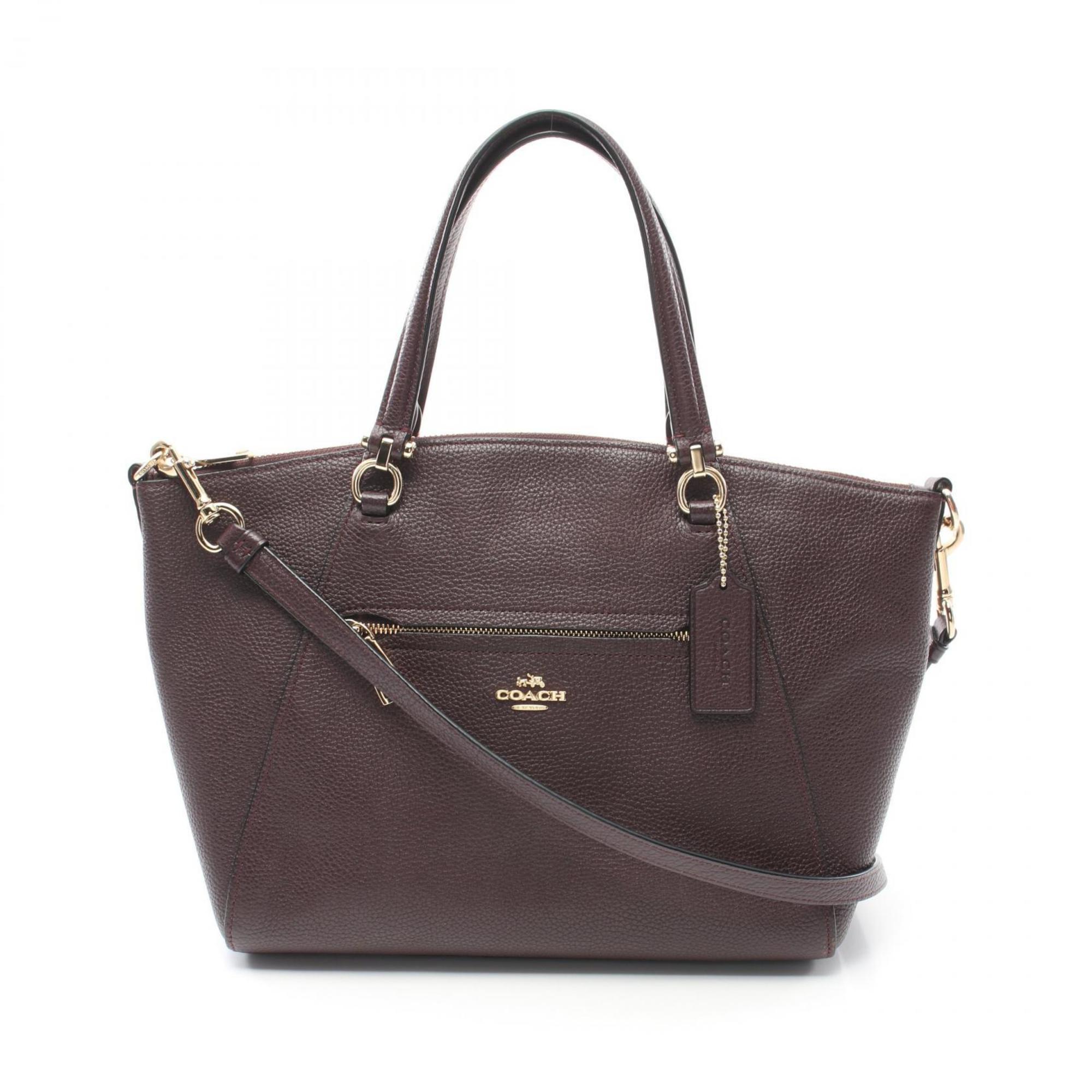 COACH Prairie Satchel Handbag Bag Leather Women's Brown 58874