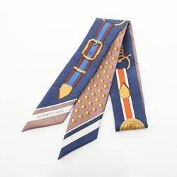 Hermes Twilly Grand Tralala Silk Scarf for Women Navy Multicolor