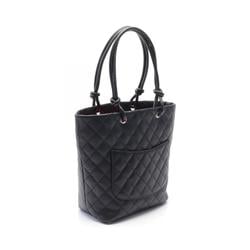 CHANEL Cambon Line Medium Tote Bag Leather Women's Black A25167