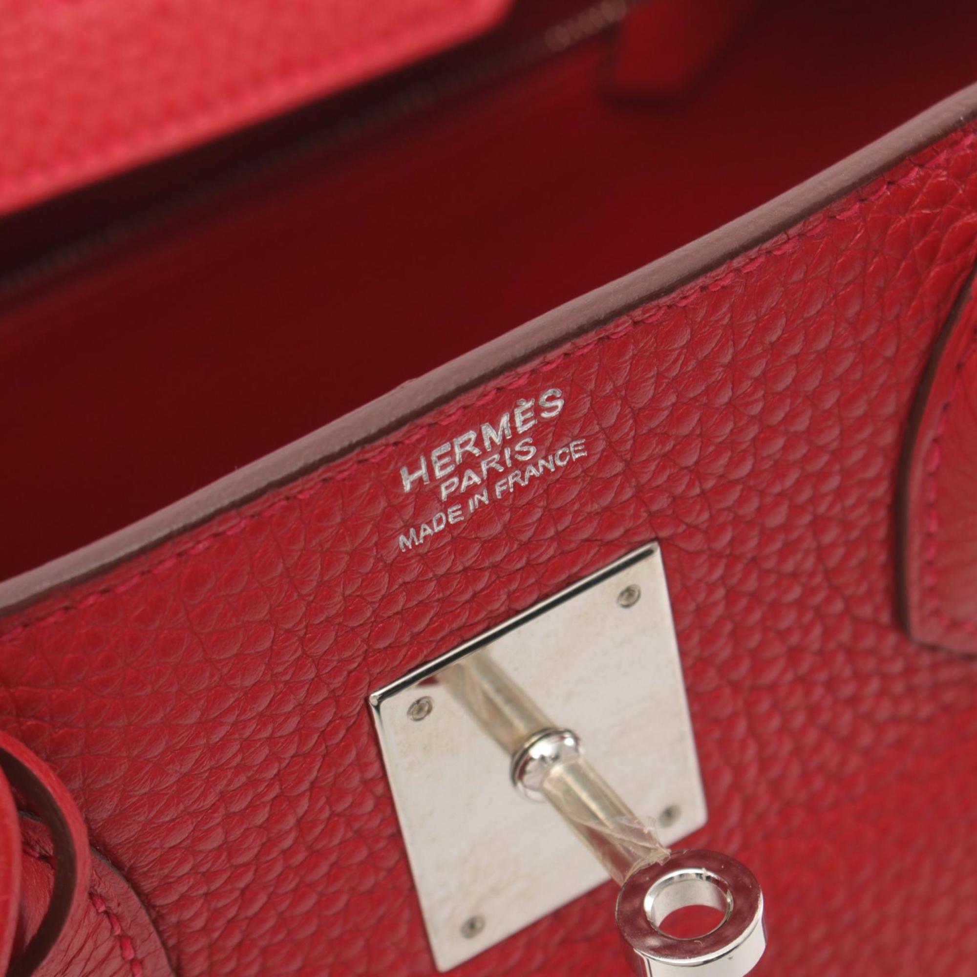 Hermes HERMES Birkin 30 Handbag Bag Taurillon Clemence Women's Red