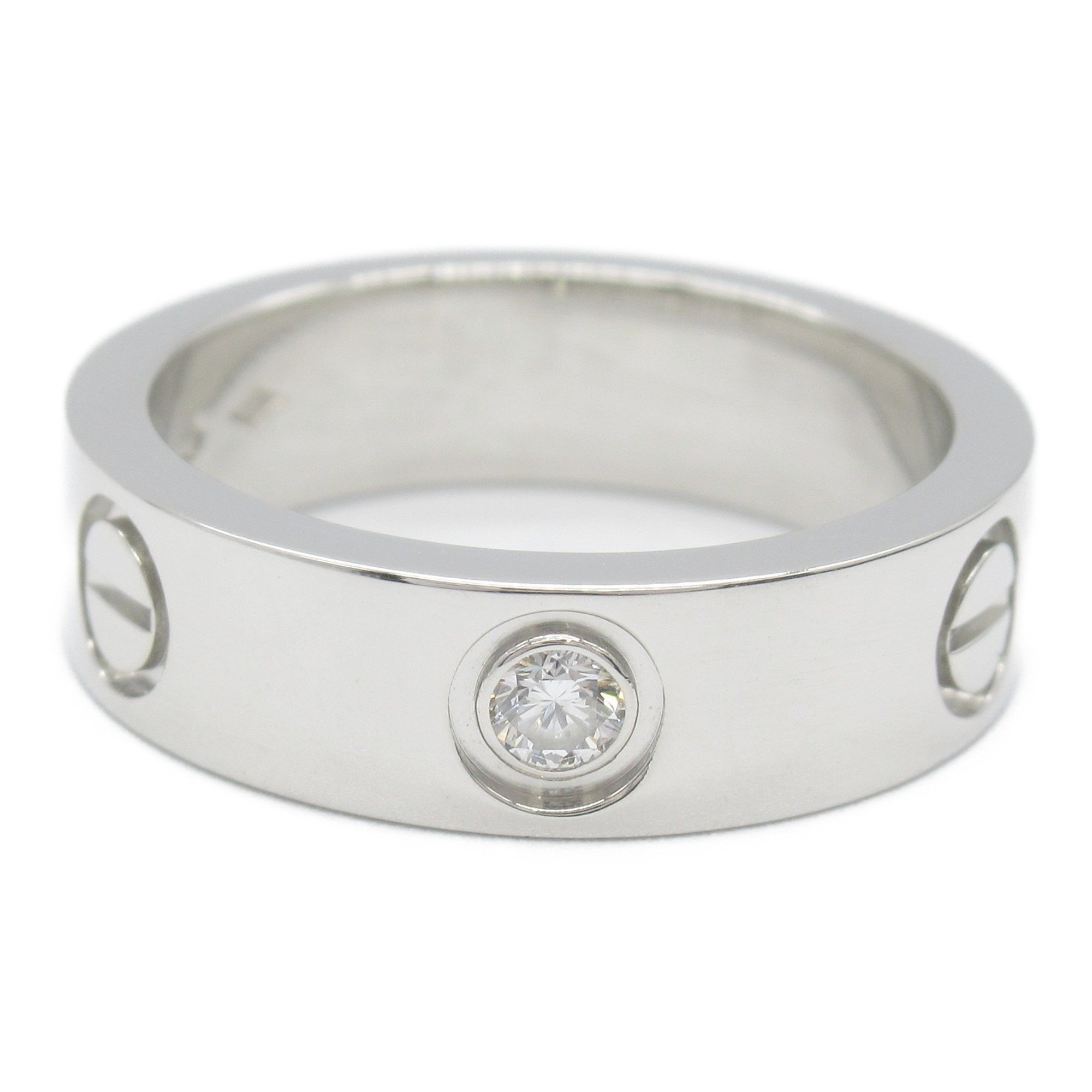 Cartier Love Ring 1PD Pt950 Platinum Diamond Ladies Clear