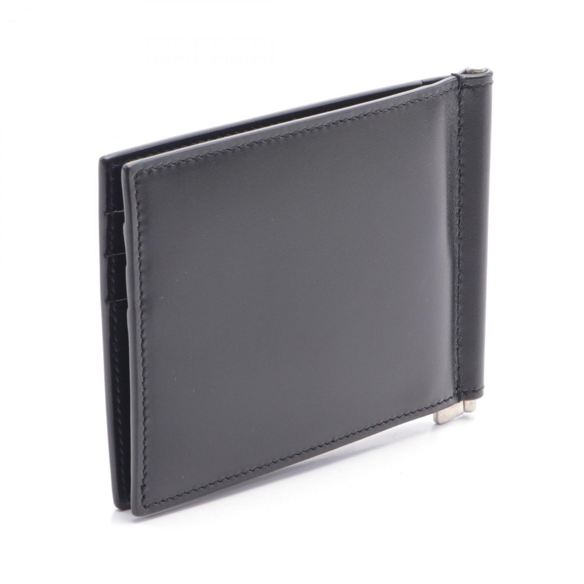 Yves Saint Laurent Saint Laurent Paris Monogram Bi-fold Wallet Leather Men's Black 4856300SX0E1000