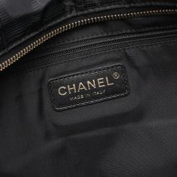 CHANEL New Travel Line GM Tote Bag Leather Nylon Canvas Women's Black A15825