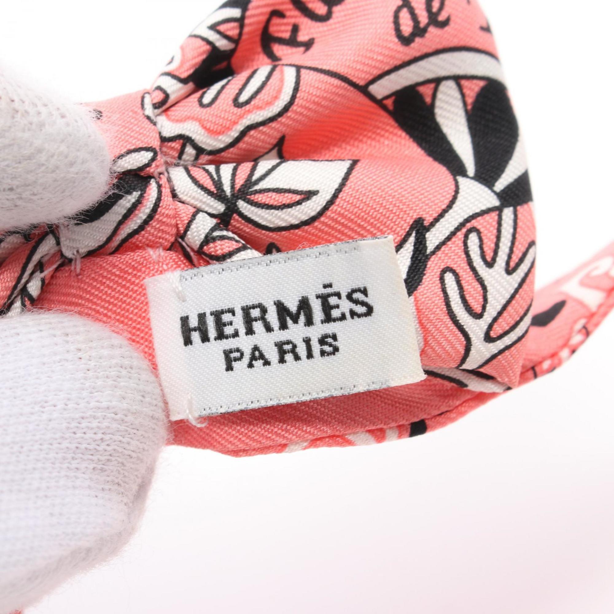 Hermes HERMES Nouveau Papillon FLEURS ET PAPILLONS DE TISSU Rose Malabar Necktie Clothing Silk Women's Pink