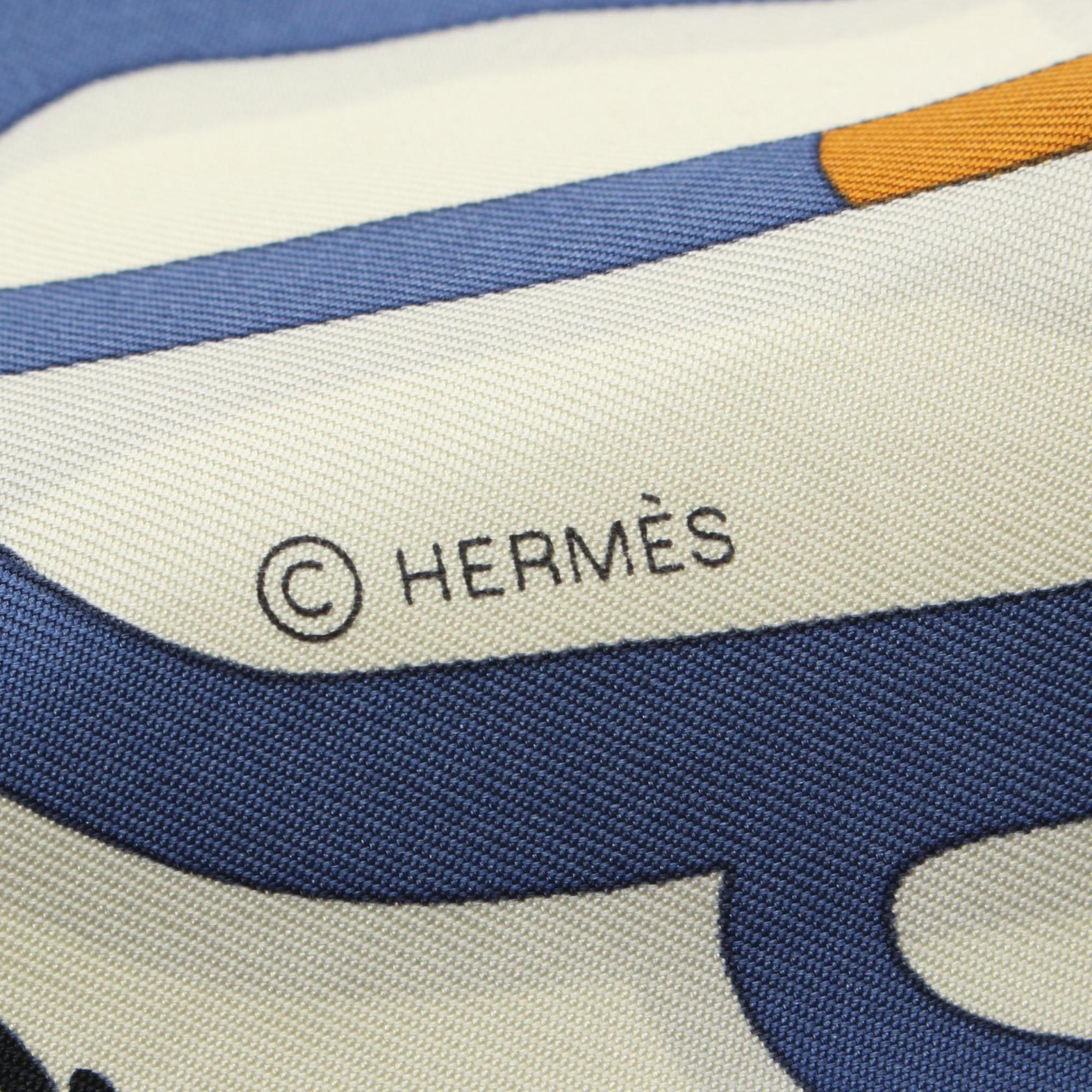 Hermes HERMES Carré 90 LES LEOPARDS MODERNES Scarf Silk Women's Blue Multicolor