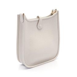 Hermes HERMES Evelyn TPM Gripere Shoulder Bag Taurillon Clemence Women's White